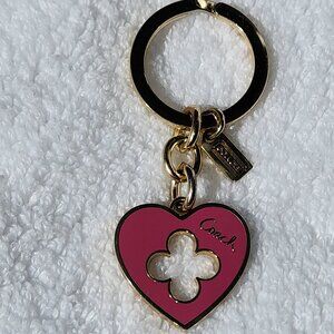 Coach Pink Heart Keychain